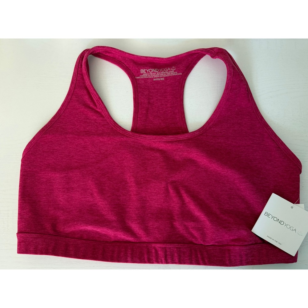 Beyond Yoga Dark Pink Racerback Spacedye Got Your Back Sports Bra Plus 3X NWT
